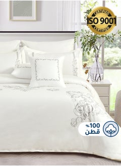 Master Home Textile MASTER Cotton Embroidery Comforter Sets, Fits 200 x 200 cm Double Size Bed, 9 Pcs King Size, 200 TC Cotton  - Image 1