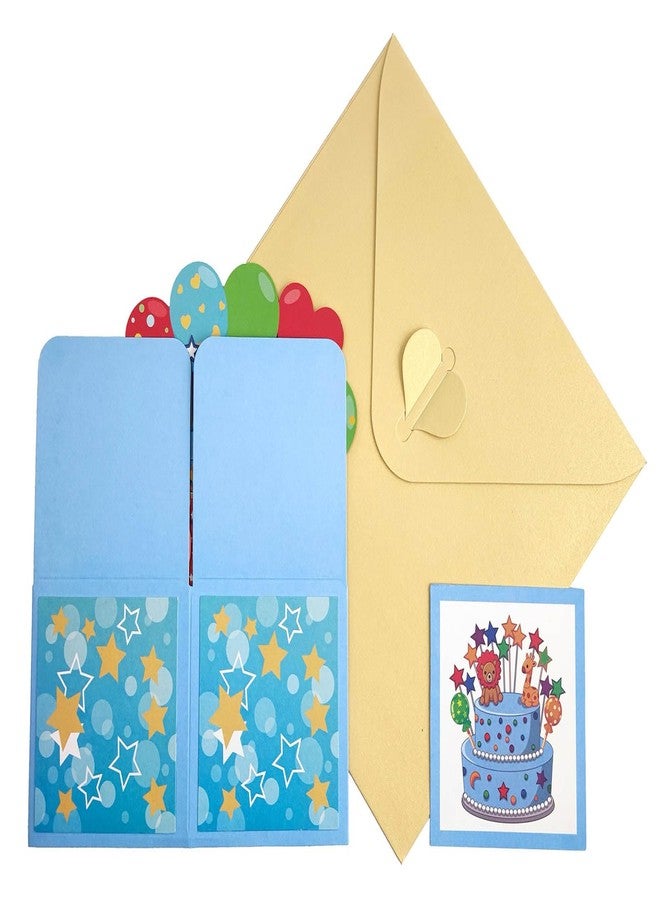 ZOOYOO Happy 1st Birthday Card,3D Pop Up First Birthday Greeting Card for Baby Boy,Son,Grandson,Nephew with 1 Envelop,1 Message Card(Blue) - Image 5