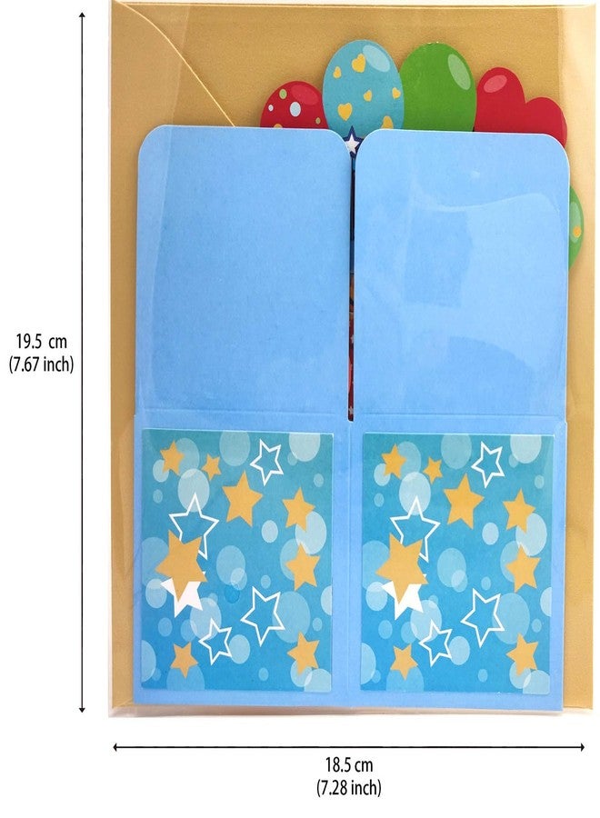 ZOOYOO Happy 1st Birthday Card,3D Pop Up First Birthday Greeting Card for Baby Boy,Son,Grandson,Nephew with 1 Envelop,1 Message Card(Blue) - Image 4