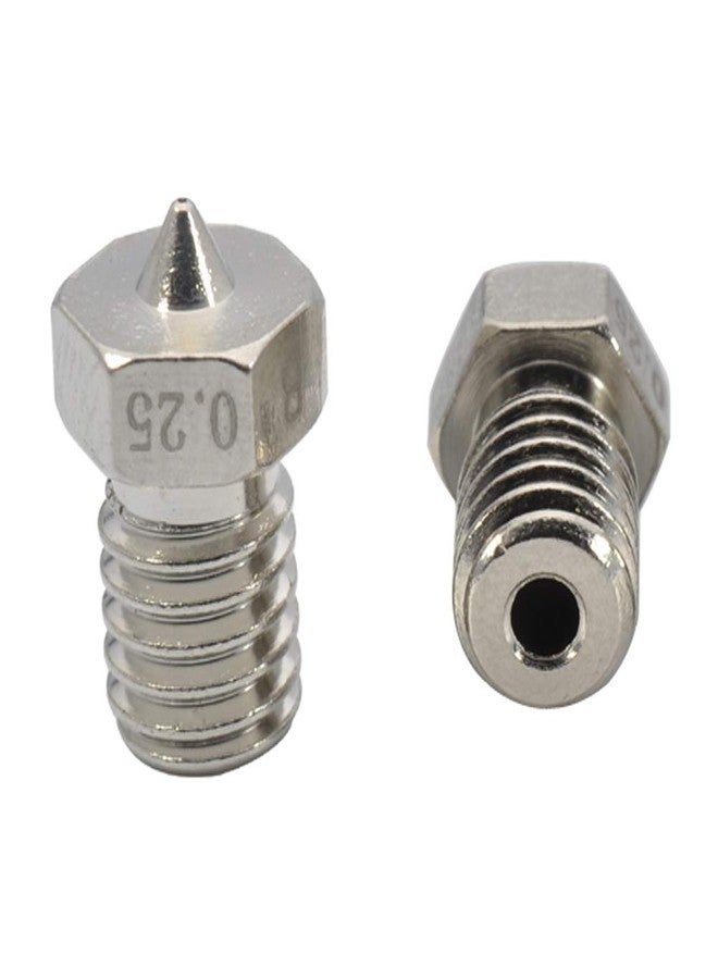 POLISI3D 2pcs Upgrade 3D Printer Plated Wear Resistant M6 Thread Brass Nozzles 0.25mm for 1.75mm V6 Hotend Titan Aero Extruder Prusa I3 MK3 MK3S Anycubic I3 Mega 3D Printer (2x0.25mm) - Image 1