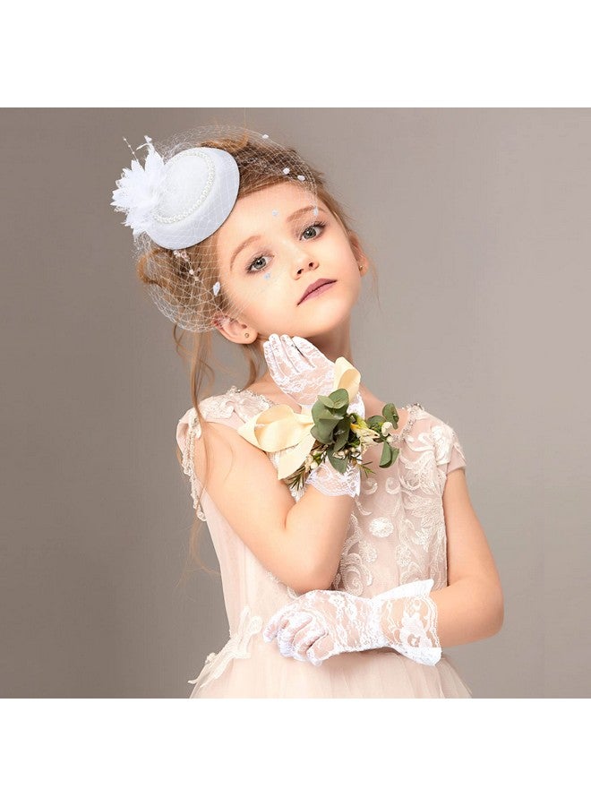 Janmercy 18 Pcs Tea Party Supplies Lets Partea Party Favor Decoration With Girls Tea Party Hats Tea Party Folding Fan Lace Gloves For Girl Kids Children Lets Partea Party Favors - Image 4
