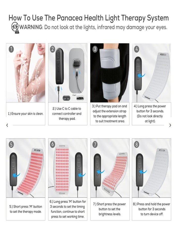 Generic - Red Light Therapy Belt Wearable Red Light Therapy Body Wrap Back Waist Joint Pain Relief LED Red Light Wrap Device - Image 1