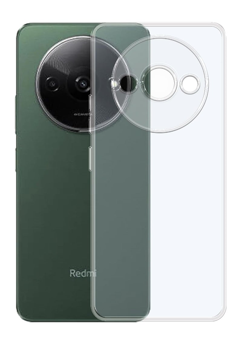 YOFO Back Cover for Mi Redmi A3 (4G) / A3x / Poco C61 (Flexible|Silicone|Transparent|Full Camera Protection|Dust Plug) - Image 1