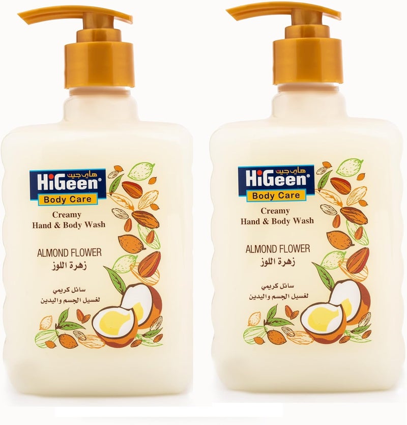 higeen Creamy Almond Flower Hand and Body Wash 500 ml, Twin Pack - Image 1