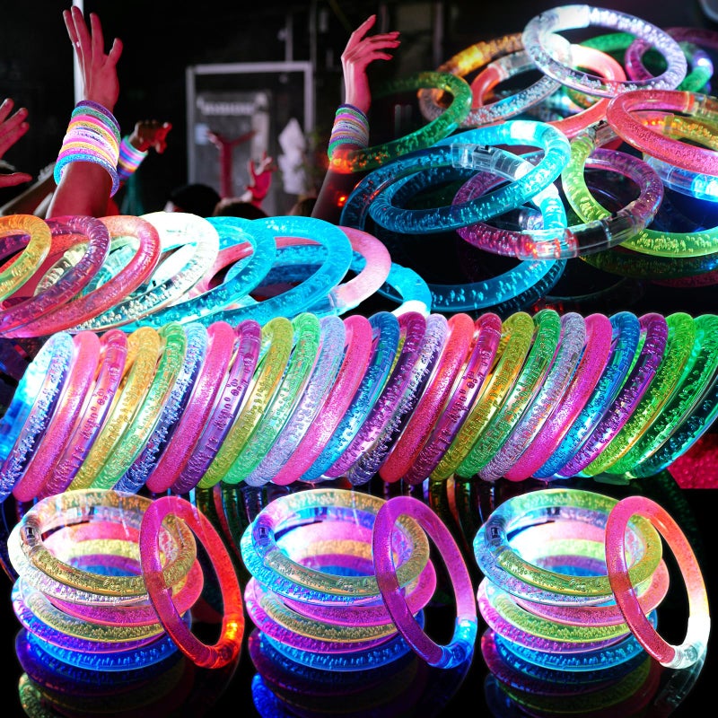 OLUPP 120 Pack LED Light Up Bracelets Glow in the Dark Party Supplies 6 Color Glow Bracelets Rave Party Favors for KidsAdults Birthday ConcertGoodie Bag Fillers New Year - Image 2