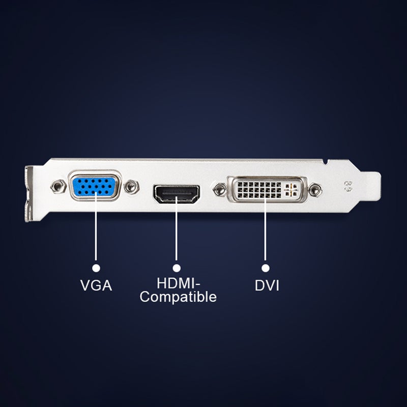 بطاقة الرسوميات JINGSHA GT730 4GB/GDDR3/128bit ذاكرة 700MHz تردد نواة متوافقة مع منافذ VGA+DVI+HDMI للألعاب المكتبية - Image 2