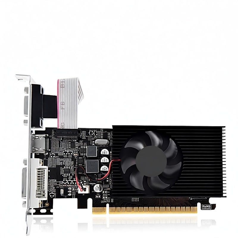 بطاقة الرسوميات JINGSHA GT730 4GB/GDDR3/128bit ذاكرة 700MHz تردد نواة متوافقة مع منافذ VGA+DVI+HDMI للألعاب المكتبية - Image 5