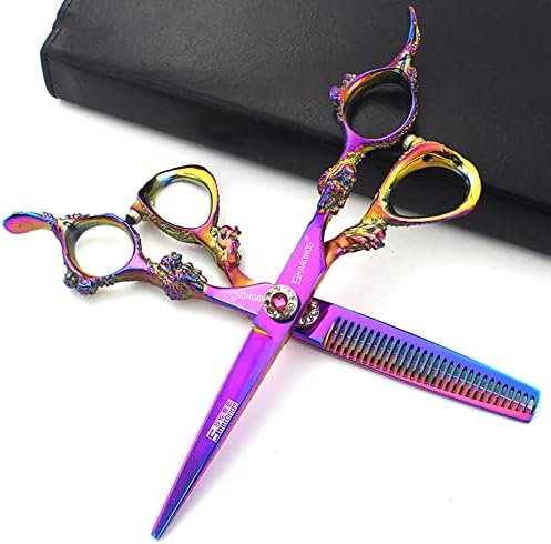 6 Professional Hairdressing Scissors Set Hair ClipperHousehold Stainless Steel Hair Clipper 6 Color Set