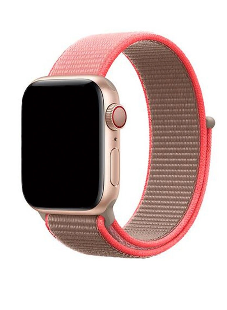 HEXABEX Apple Watch Band/Strap Compatible With 46mm/45mm/44mm/49mm Nylon Strap for Apple watch All Series Neon Pink  - Image 1