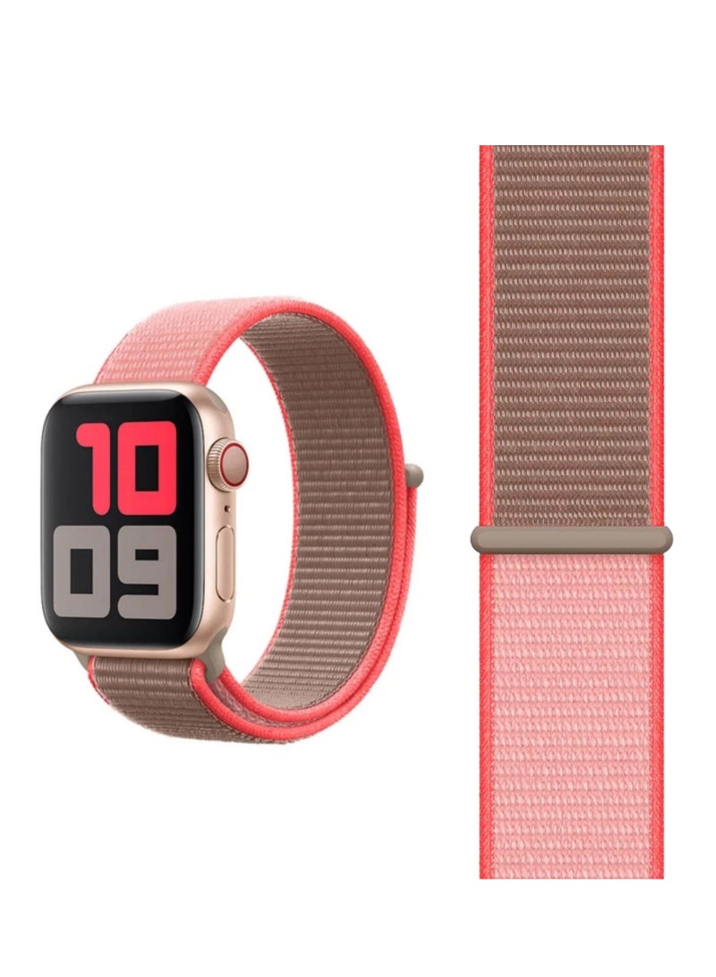 HEXABEX Apple Watch Band/Strap Compatible With 46mm/45mm/44mm/49mm Nylon Strap for Apple watch All Series Neon Pink  - Image 2