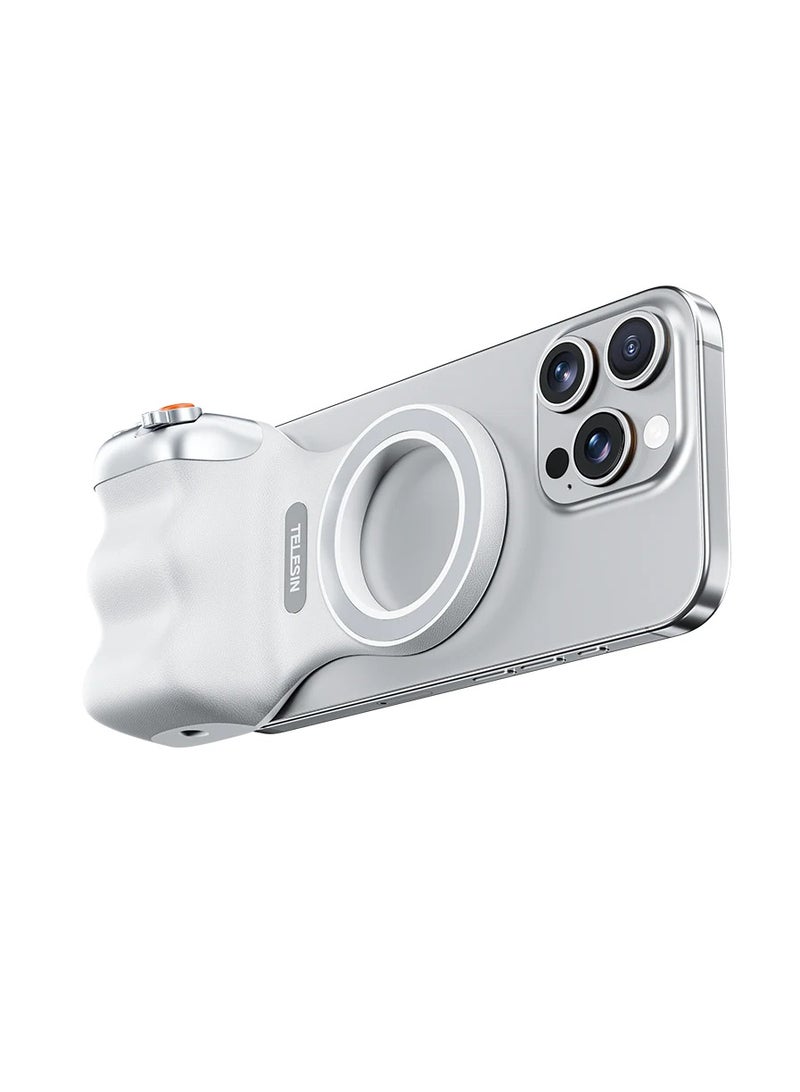 TELESIN Fun Shot Magnetic Grip 2 with Wireless Remote Control – Ergonomic Smartphone Camera Handle with MagSafe Dual-Sided Magnetic Mount, Two-Stage Shutter, Zoom Lever & Mode Switch – Perfect for iPhone Photography & Videography - Image 4