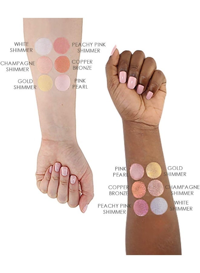 Temptu S/B Silicone-Based Airbrush Highlighter Starter Set: Long-Lasting, Layerable, Light-Reflecting Shimmer | Natural-Looking Luminosity | Weightless, Buildable Formula| 6 Shades - Image 4