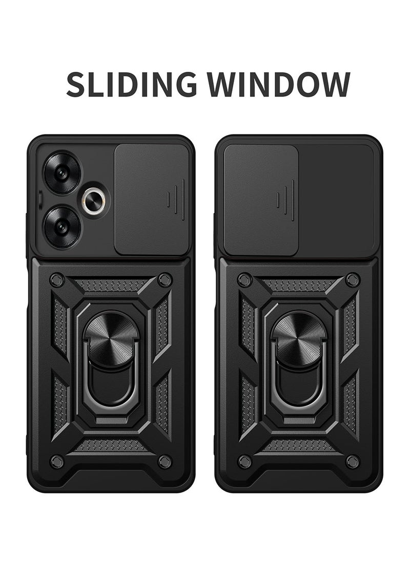 Case for OPPO A5 Pro with Sliding Camera Cover, Kickstand, PC+TPU Dual-Layer Back Cover,Rose Gold - Image 2