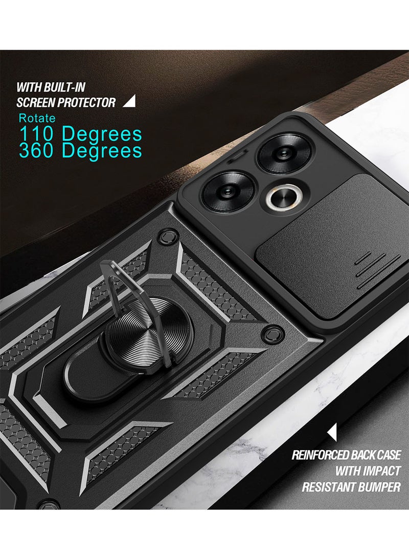 Case for OPPO A5 Pro with Sliding Camera Cover, Kickstand, PC+TPU Dual-Layer Back Cover,Rose Gold - Image 5