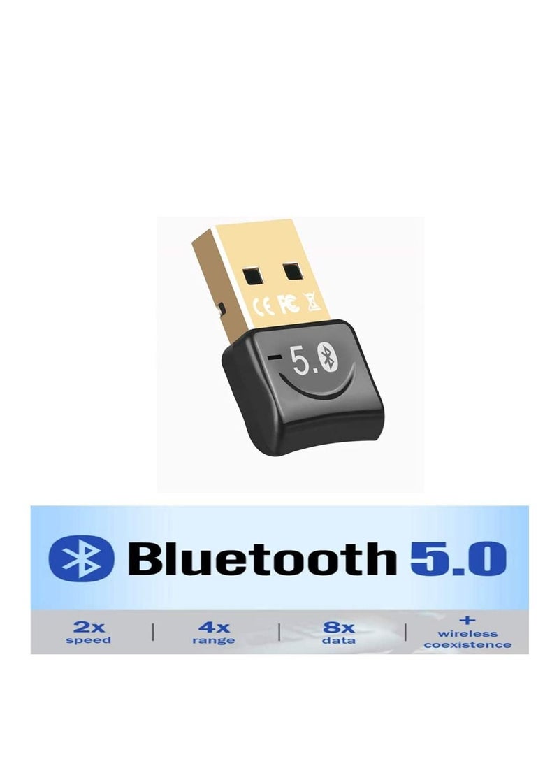 NTECH USB Bluetooth 5.0 Dongle Adapter, Wireless Bluetooth Transmitter Receiver Supports Windows 10/8.1/8 / 7 Laptop PC for Bluetooth Speaker, Headset, Keyboard, Mouse and More, Plug and Play