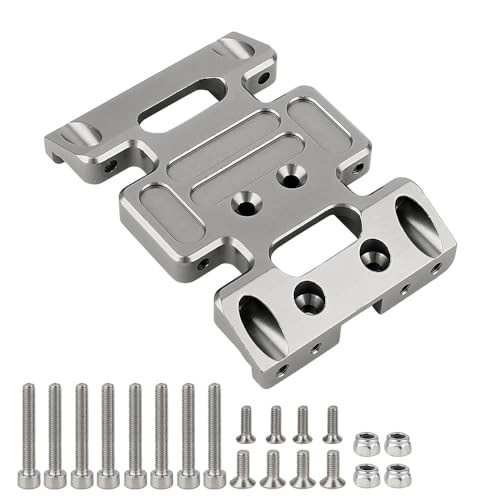 Pothyes CNC Aluminum Center Frame Brace Transmission Skid Plate Gearbox Mount for AXIAL SCX10 110 RC Rock Crawler Upgrade Parts Titanium 2 - Image 1