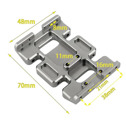 Pothyes CNC Aluminum Center Frame Brace Transmission Skid Plate Gearbox Mount for AXIAL SCX10 110 RC Rock Crawler Upgrade Parts Titanium 2 - Image 5