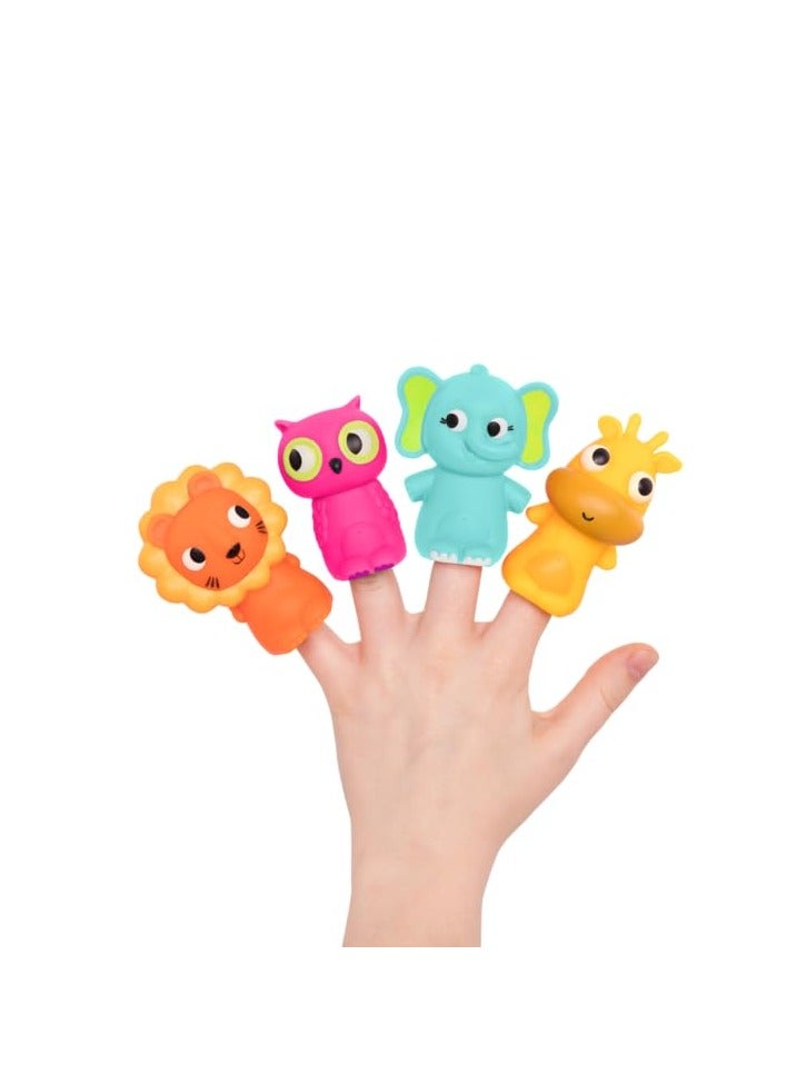 BAYBEE BAYBEE Kids Story Time Animal Finger Puppets Toy Set 5 pcs | Lion, Elephant, Bear, Mini Animal Hand Puppet Story Telling Educational Gift Toy for Children 3+ Years  - Image 1