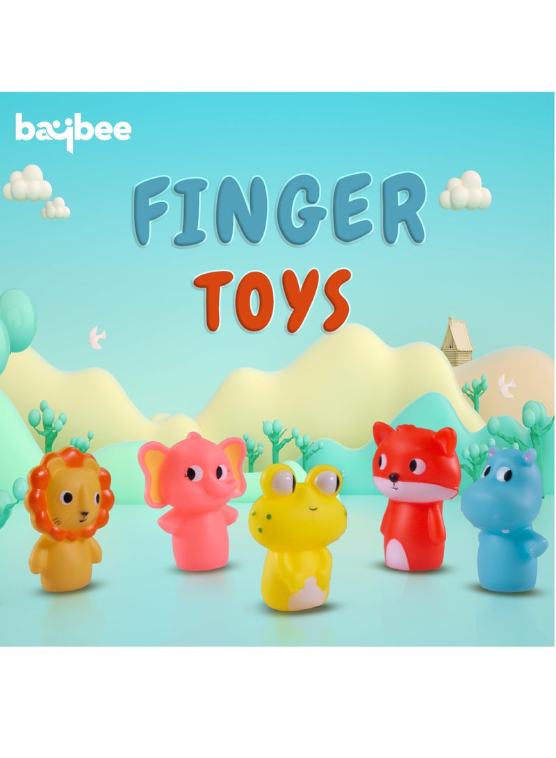 BAYBEE BAYBEE Kids Story Time Animal Finger Puppets Toy Set 5 pcs | Lion, Elephant, Bear, Mini Animal Hand Puppet Story Telling Educational Gift Toy for Children 3+ Years  - Image 3