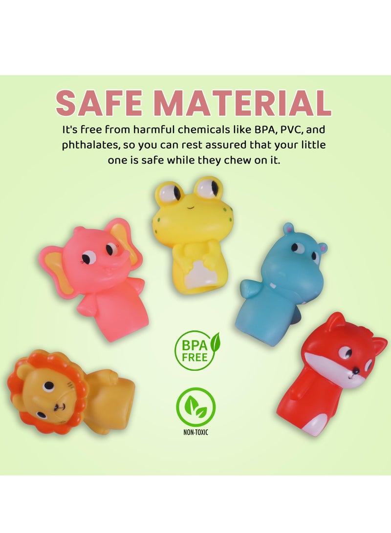 BAYBEE BAYBEE Kids Story Time Animal Finger Puppets Toy Set 5 pcs | Lion, Elephant, Bear, Mini Animal Hand Puppet Story Telling Educational Gift Toy for Children 3+ Years  - Image 4