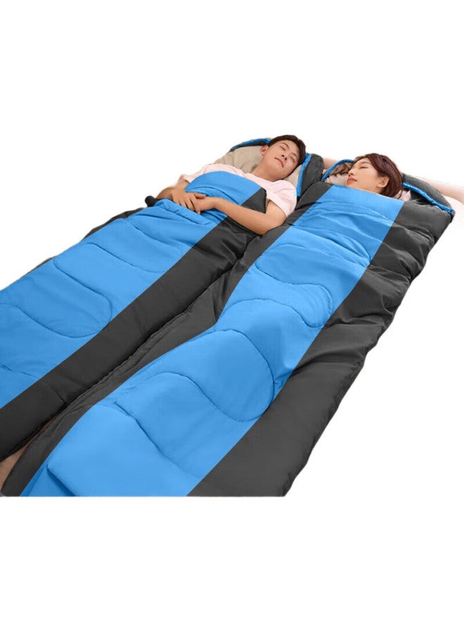 BeiJiLang Sleeping Bag For Adults, Outdoor Travel, Winter And All Seasons, Warm, Indoor Camping, Single Person, Dirt-Proof Cotton Sleeping Bag, 2.3Kg, Blue - Image 3