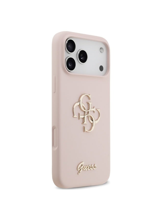 GUESS Guess Silicone Big 4G Script Case for iPhone 17 Pro Max - Pink - Image 5