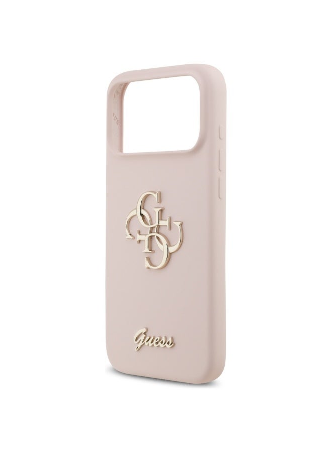 GUESS Guess Silicone Big 4G Script Case for iPhone 17 Pro Max - Pink - Image 3