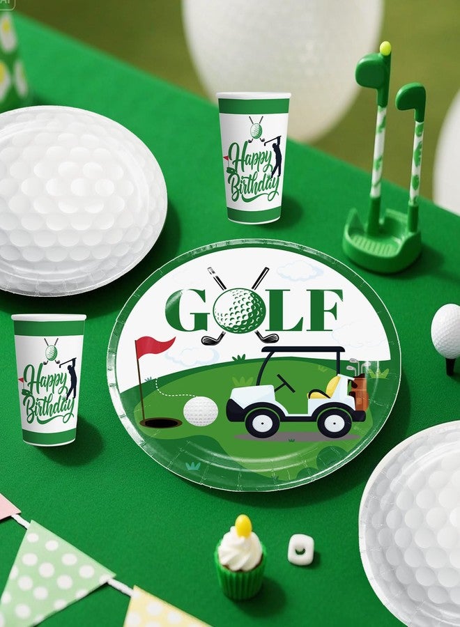 cocomigo 342pcs Golf Party Decorations, Golf Birthday Decorations Include Golf Plates and Napkins Set, Banner Hanging Swirls Tablecloth Cupcake Topper Balloon, for Golf Birthday Party Decorations, Serves 50 - Image 5