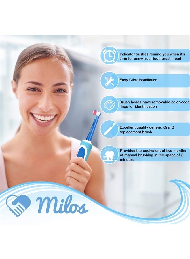 Milos Electric Toothbrush Replacement Heads for Kids Oral B Compatible Pack of 8, Extra Soft Bristles, Fits for Electric Braun brush heads, refill for Vitality Precision Sensitive White, Clean Triumph