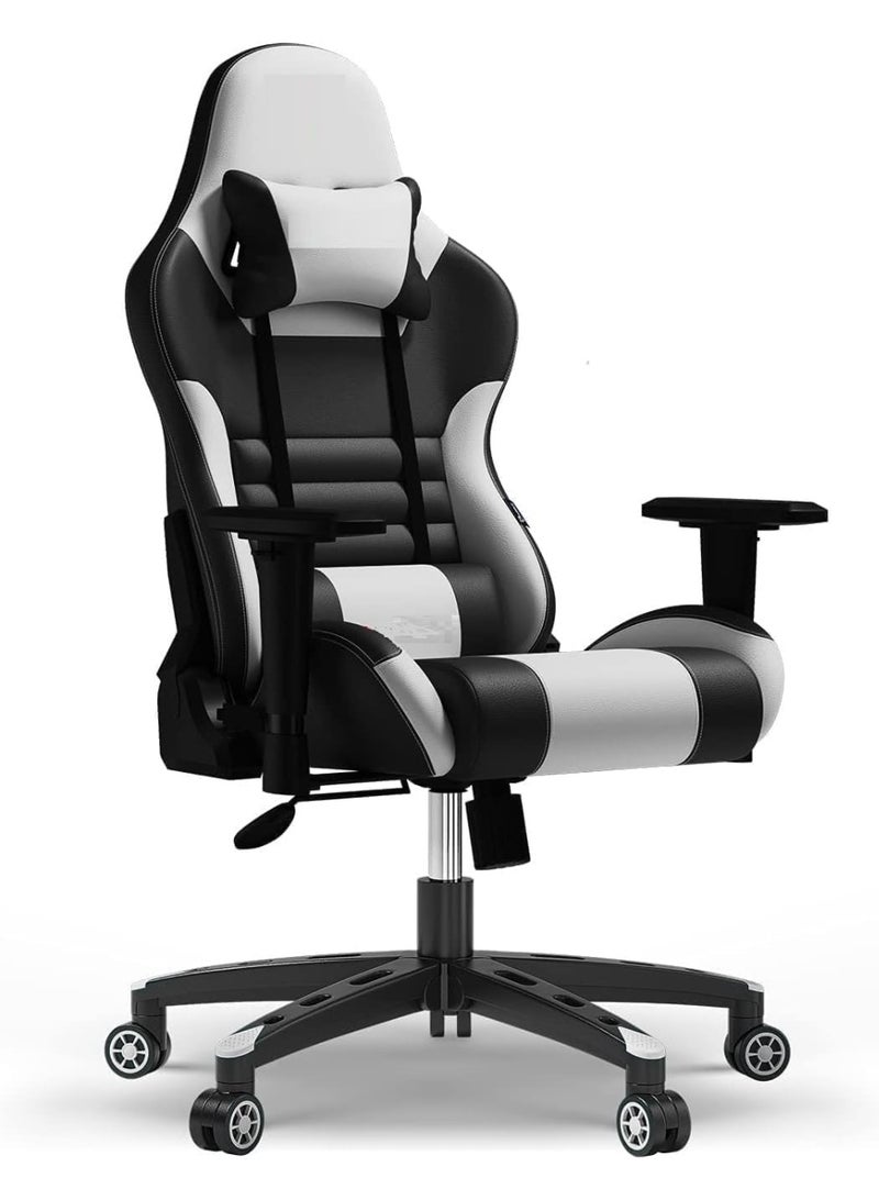 Racing Style Gaming Chair with Premium PU Upholstery, 3D Armrests, Detachable Support Cushions and 135° Reclining Function for Gaming and Office Use - Image 1