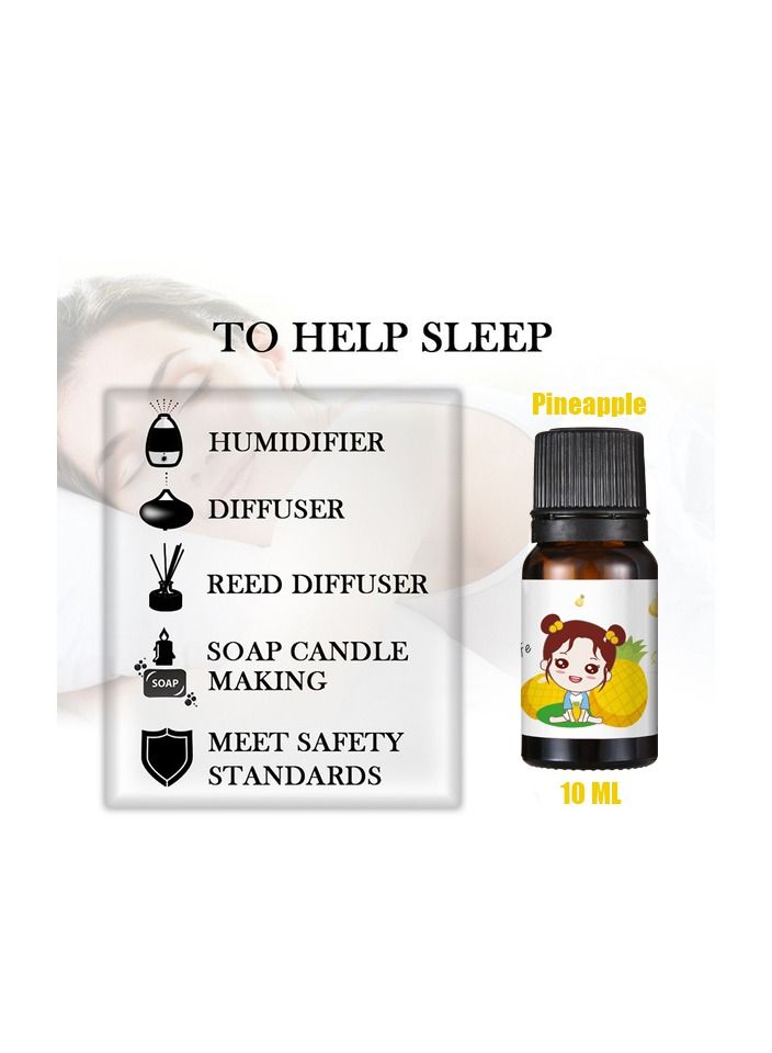 1-Piece 10ML Essential Oil For Air Humidifier,Flavors Aroma Diffuser Natural Plant Oil,Plant Fragrance Use For Air Fresh or Relieve Stress,Fragrance Pineapple - Image 2