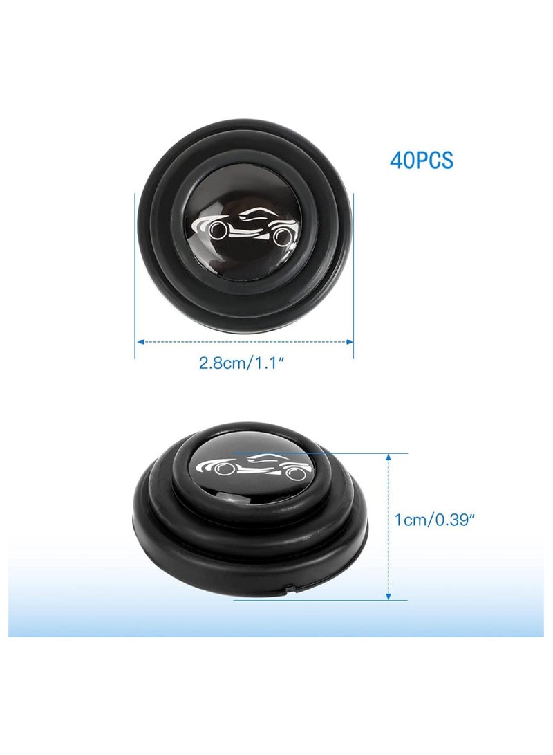 40PCS Car Door Shocks Absorber PVC Car Door Side Shock Absorbing Protection Stickers Silicone Sound Insulation And Shock Absorbing Gasket Fit For Car Gasket Parts Black - Image 2