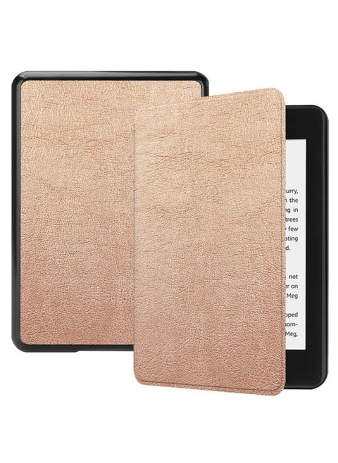جراب جلدي مناسب لجهاز Kindle Paperwhite 10 Ebook 2018 KPW4 الجيل الواقي للكتب الإلكترونية - اللون: ذهبي - الطراز الملائم: Kindle Voyage 1499