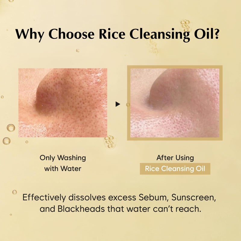 MIDHA RICE CLEANSING OIL 5.07fl.oz/150ml, Gentle Makeup Remover, Hydrating, Lightweight, Plant-Based, Moisturising, First-Step Cleanser, Balanced Skin with Residue-Free, Sebum Care Formula - Image 4