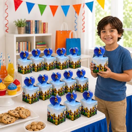IndoTribe Pixel Game Candy Box Pack of 12 Birthday Gift Box and Party Favor Boxes for Boys Birthday Party Decorations Gamer Party Decorations Video Game Bday Decorations Gift Bags Treat Boxes for Kids - Image 3