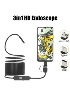 Generic 5.5mm Endoscope Camera for Mobile 3-in-1 USB Type-C Android Flexible Cable Surveillance Camera Size: 2M  - Image 1
