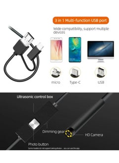 Generic 5.5mm Endoscope Camera for Mobile 3-in-1 USB Type-C Android Flexible Cable Surveillance Camera Size: 2M  - Image 2