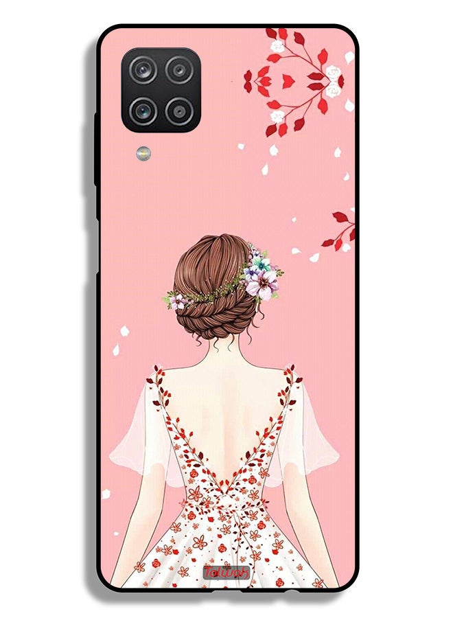 Tolwak Samsung Galaxy M12 Protective Case Cover Standing Girl Art - Image 1