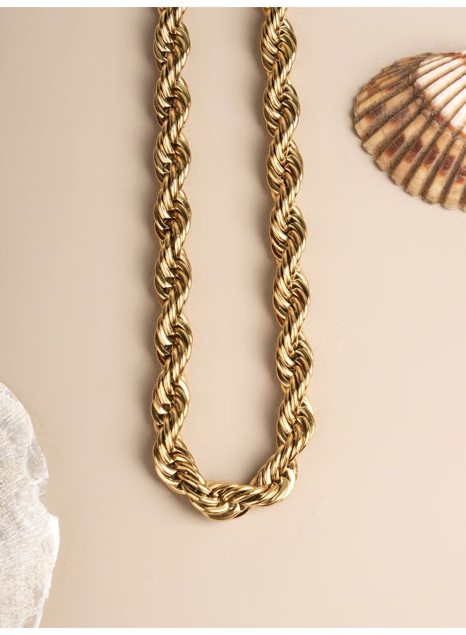 PALMONAS 18k Gold Tone Plated Rope Chain | 6 MM
 for Men - Image 2