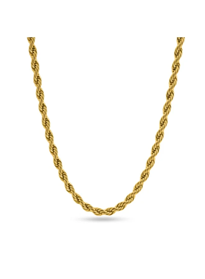 بالموناس PALMONAS 18k Gold Tone Plated Rope Chain | 6 MM
 for Men