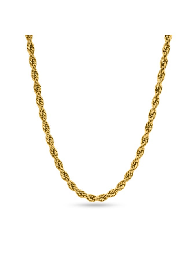 PALMONAS 18k Gold Tone Plated Rope Chain | 6 MM
 for Men - Image 1