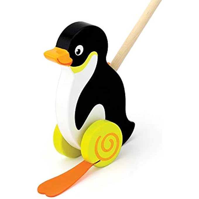 - WOODEN MULTI COLOUR ANIMAL PENGUIN PUSH TOY FOR KIDS - Image 4