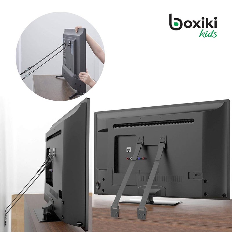 Boxiki kids Furniture Straps  Anti Tip Strap for Baby Proofing  Child Safety  8 Pack of Adjustable Wall Straps and TV Straps  Fixings to Anchor Shelves  CabinetsBlack - Image 5