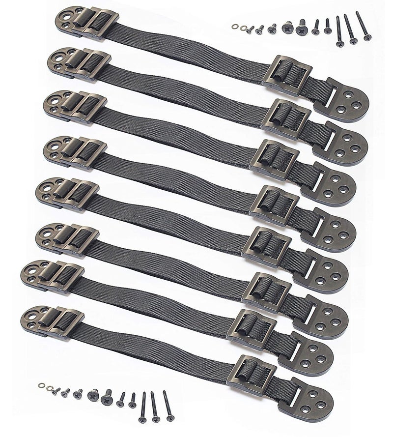 Boxiki kids Furniture Straps  Anti Tip Strap for Baby Proofing  Child Safety  8 Pack of Adjustable Wall Straps and TV Straps  Fixings to Anchor Shelves  CabinetsBlack - Image 2