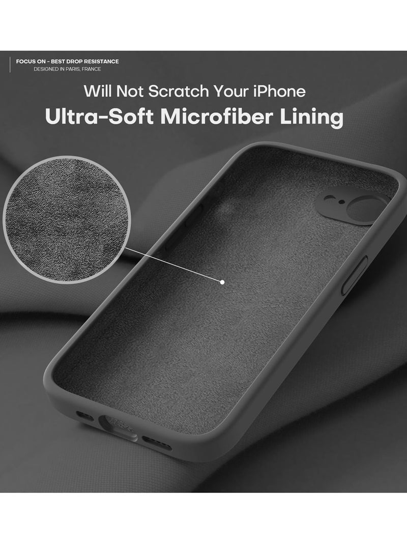 Wtech Apple iPhone 16e 5G 2025 Premium Soft Liquid Silicone Case Cover - Black - Image 3