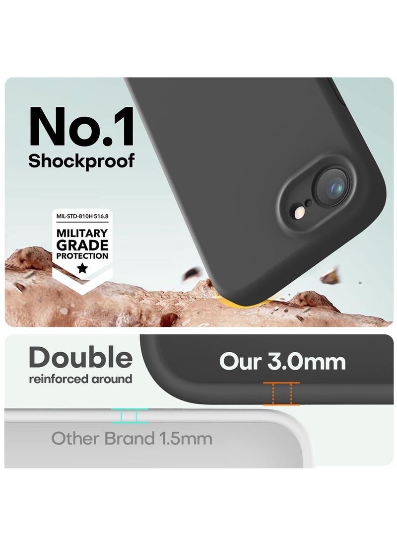 Wtech Apple iPhone 16e 5G 2025 Premium Soft Liquid Silicone Case Cover - Black - Image 2