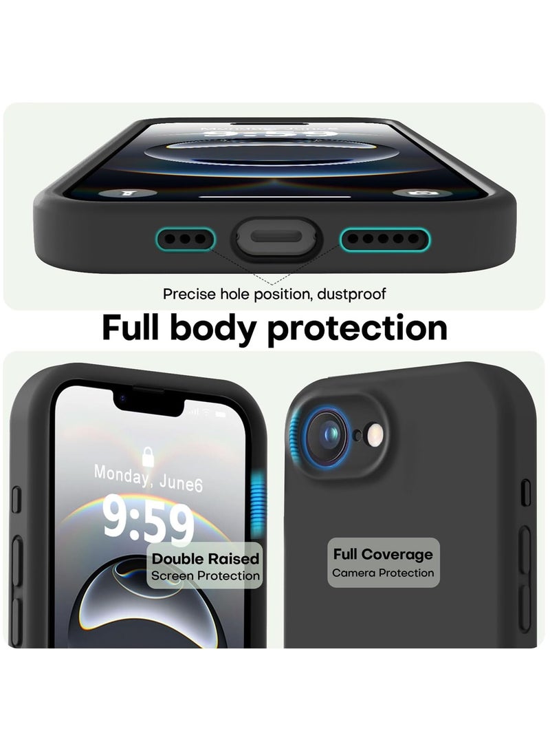 Wtech Apple iPhone 16e 5G 2025 Premium Soft Liquid Silicone Case Cover - Black - Image 4