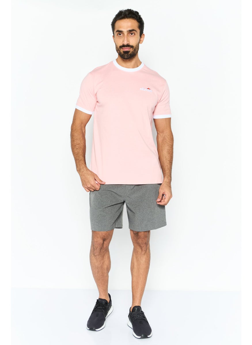 Ellesse Men Sportswear Fit Short Sleeves Outdoor T-Shirt, Light Pink  - Image 2