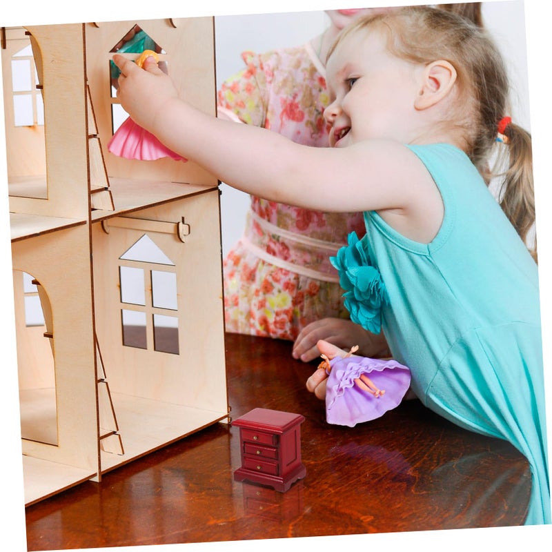 Miniature Wooden Bedside Table With Drawer For Dollhouse Decoration And DIY Projects - Image 4