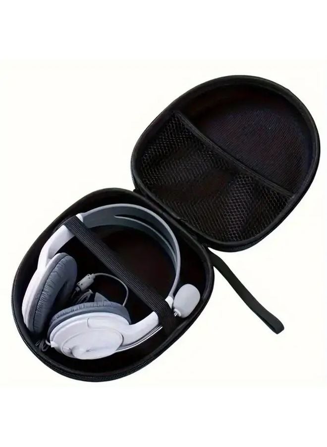 Black EVA Hard Shell Headphone Case Shockproof Travel Organizer Storage Pouch - Image 3